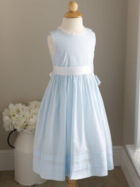 Strasburg Blue Lace Slip Dress Cotton size 4 Summer Vacation Beach Portrait